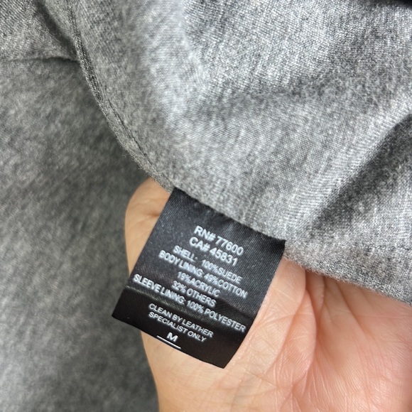 Chaser Moto Jacket Womens Medium Genuine Suede Color Block Collarless Full Zip - Picture 7 of 11